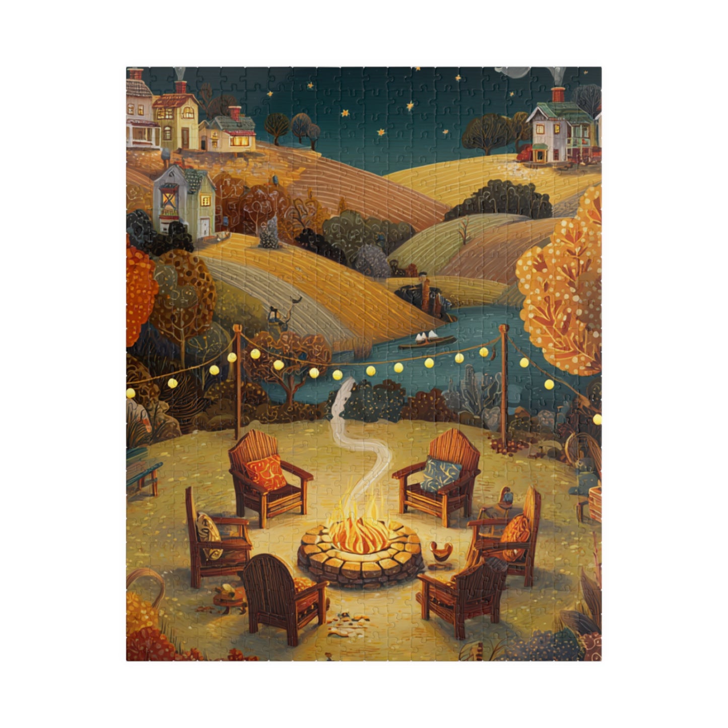 Cozy Campfire Puzzle | Family Game Night | Relaxing Nature Activity | Outdoor Gift for Adults & Teens | Jazz N’ Coffee Puzzles