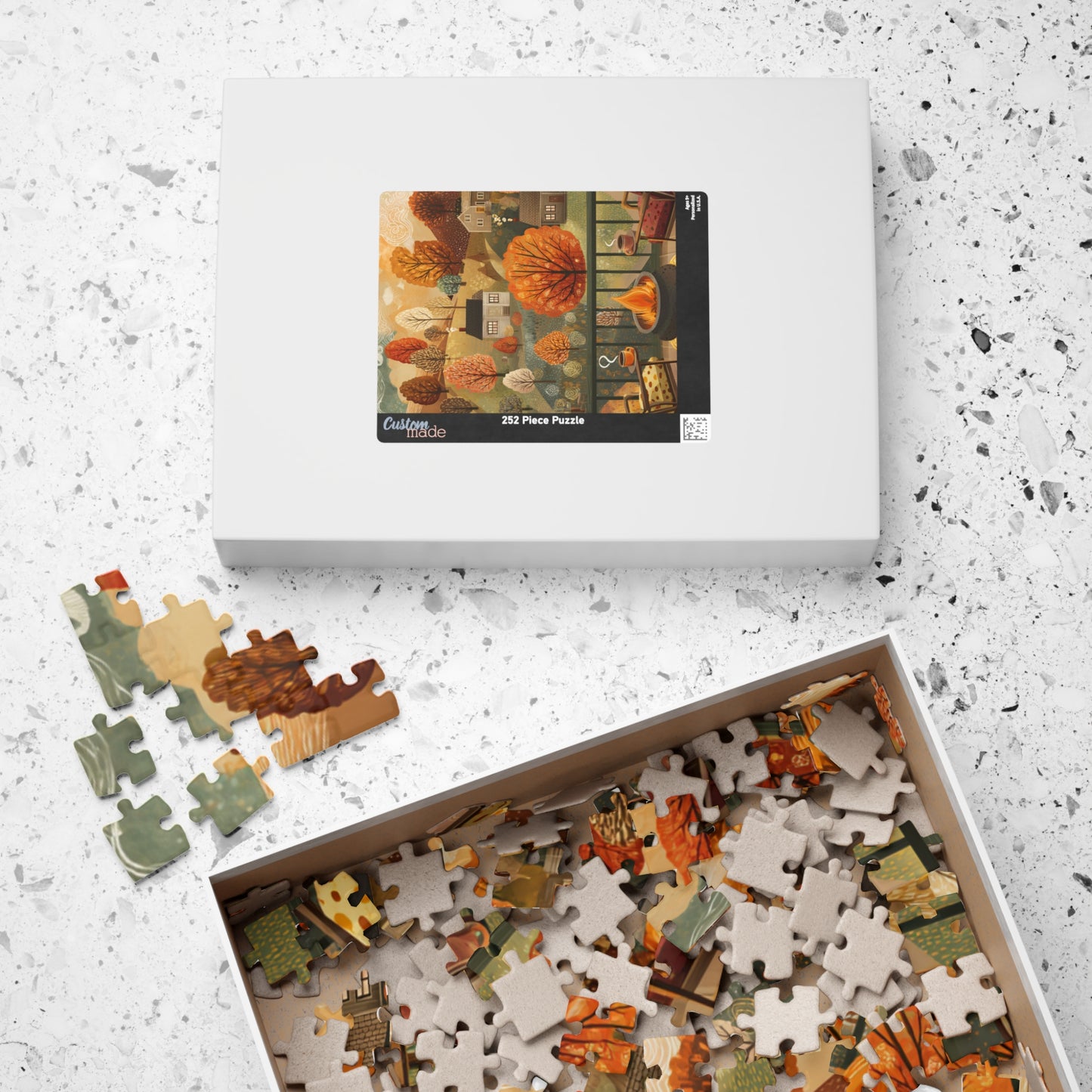 Autumn Evening Puzzle — Cozy Fall Landscape Jigsaw (110/252/520/1014 pcs)