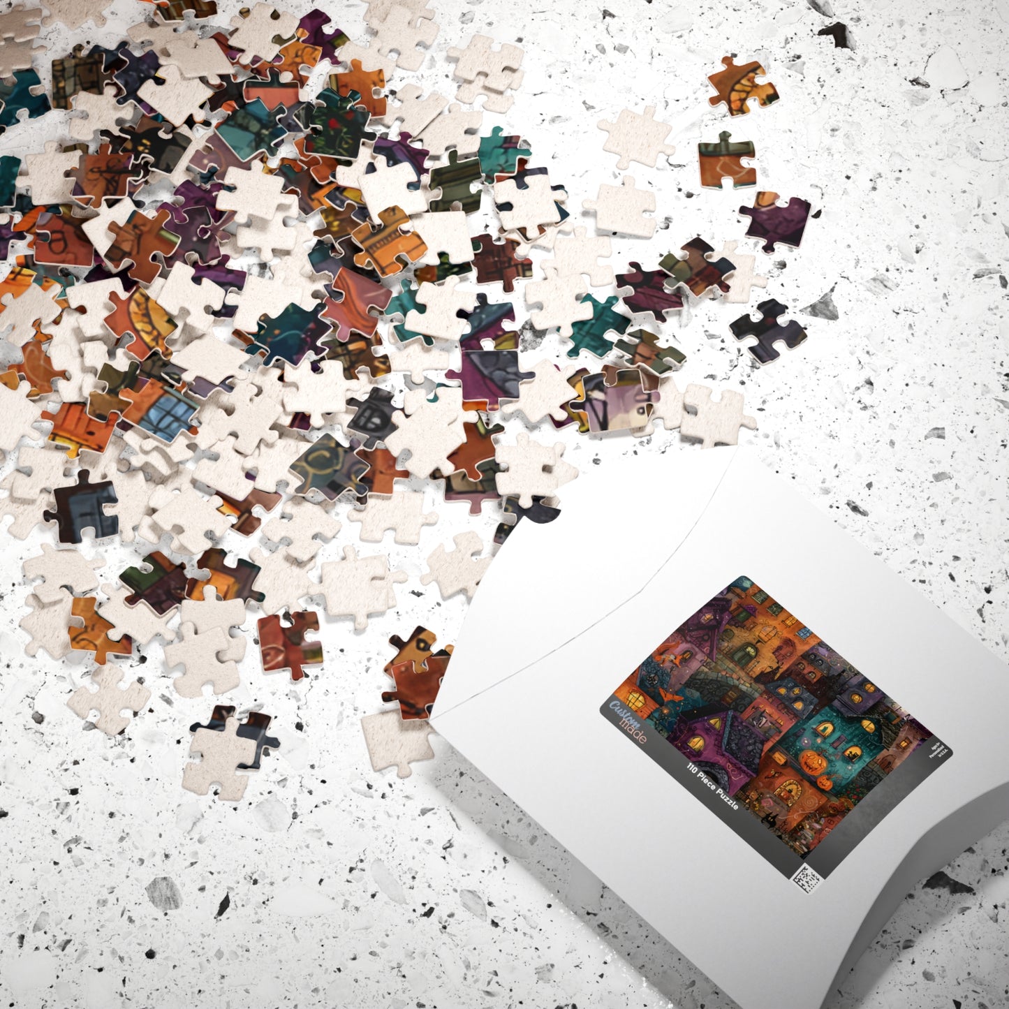 Spookington Village Puzzle Collection, Whimsical & Spooky Halloween Town Jigsaw for Family Fun, Spooky Atmosphere, Halloween Puzzle Gift