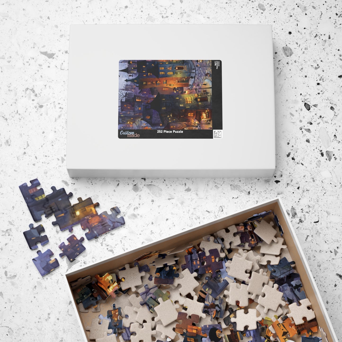 Spookington Village Puzzle Collection, Trick-or-Treaters & Creepy Halloween Village Jigsaw Puzzle, 110 | 252 | 520 | 1014-piece