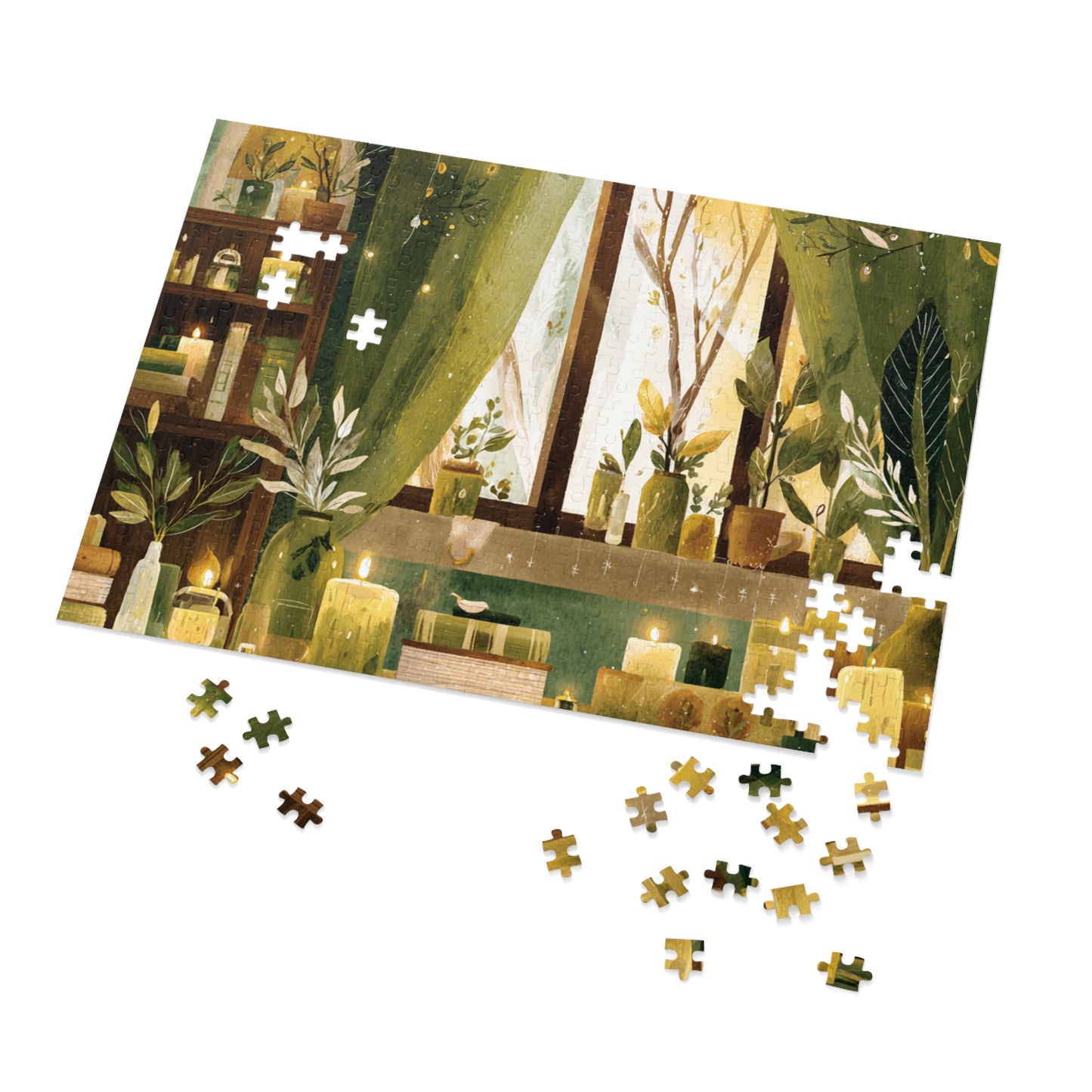 Botanical Candlelight Puzzle — 500‑Piece Jigsaw with Tin