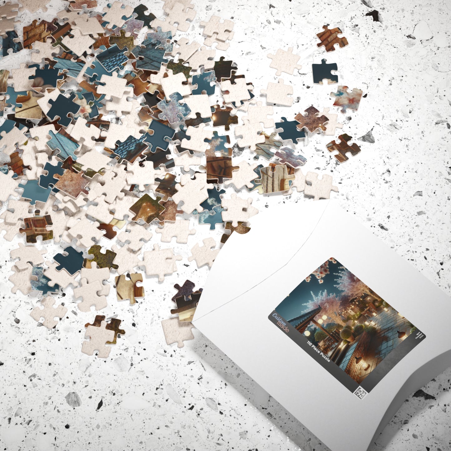 Midnight Blossom Porch-Cherry Blossom Jigsaw Puzzle