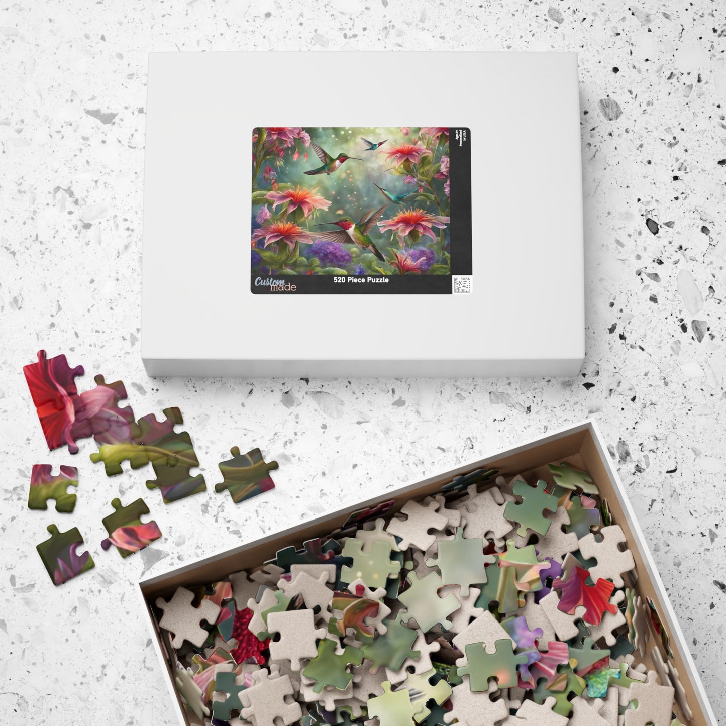 Nature's Harmony Puzzle - Colorful Hummingbirds & Flowers, 110-1014 pieces, Perfect for Family Time, Gifts, and Relaxation