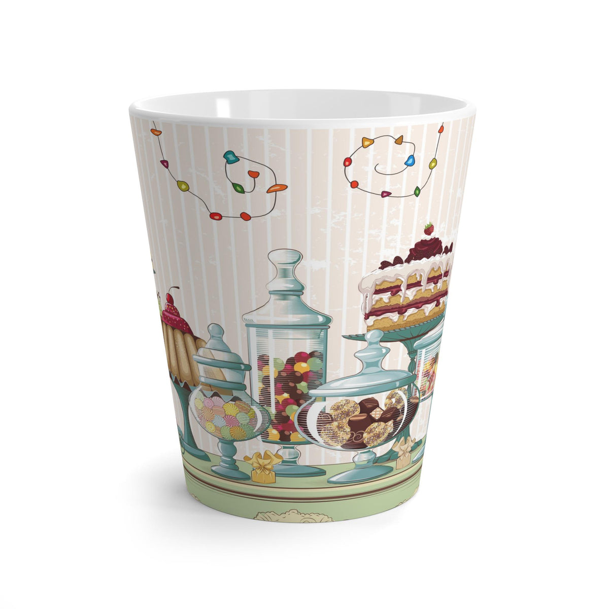 Dessert Cafe Latte Mug,  12 oz, Latte Mug, Coffee Mug, Tea Cup, Cappuccino Mug, Hot Beverage Mug, Gift for Coffee Lover,