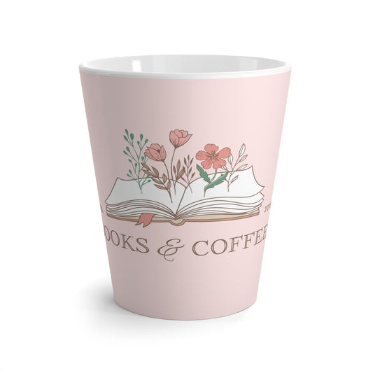 Charming Latte Mug for Book Lovers, Floral Coffee Cup, Perfect Gift for Readers, Cozy Decor, Tea Drinkware, Home & Office