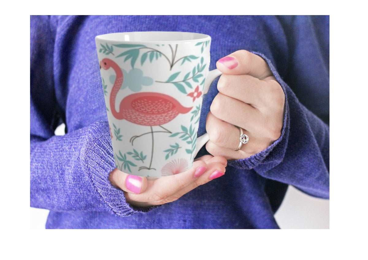 Tropical Flamingo Latte Mug - Perfect for Summer Celebrations, Gift for Coffee Lovers, Flamingo Decor, Summer Kitchenware, Beach House Gift