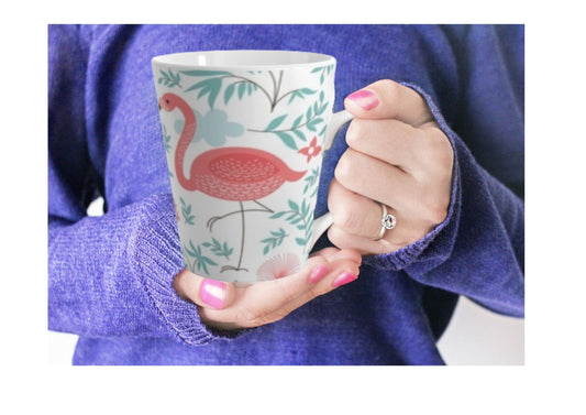 Tropical Flamingo Latte Mug - Perfect for Summer Celebrations, Gift for Coffee Lovers, Flamingo Decor, Summer Kitchenware, Beach House Gift