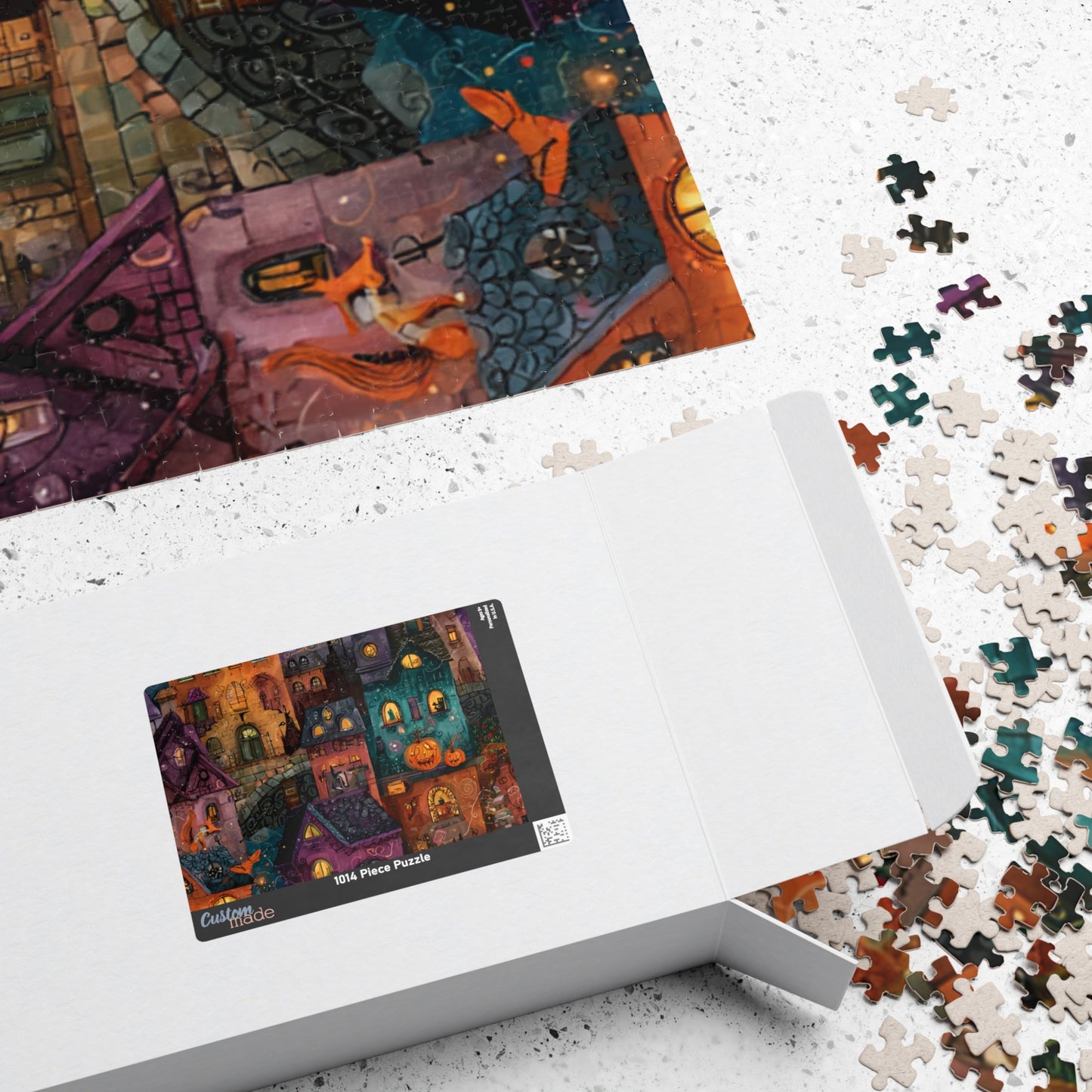 Spookington Village Puzzle Collection, Whimsical & Spooky Halloween Town Jigsaw for Family Fun, Spooky Atmosphere, Halloween Puzzle Gift