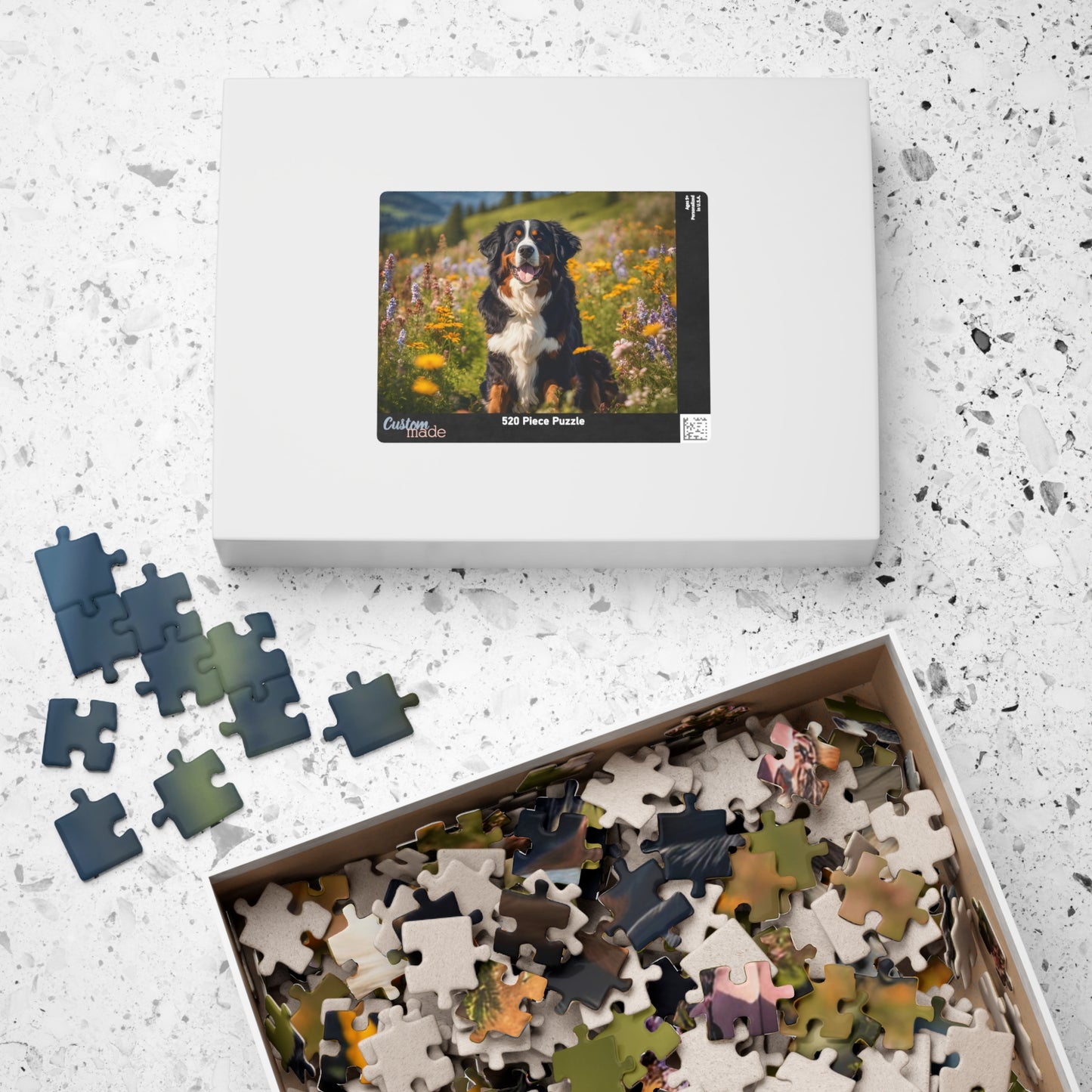 Blissful Bernese Mountain Dog Lover's Puzzle, Great Gift for Pet Owners, 110-1014 Piece Options