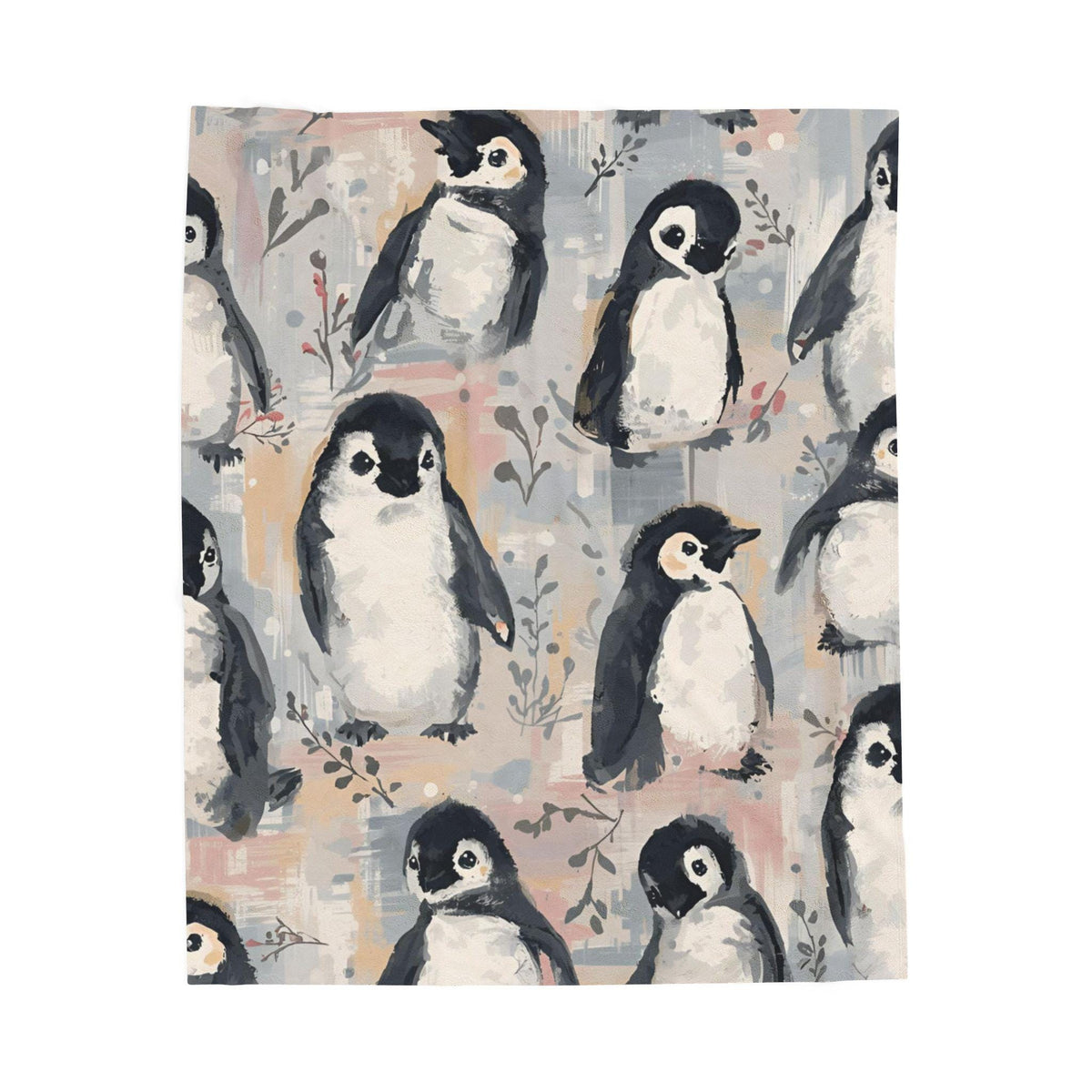 Whimsical Penguin Velveteen Plush Blanket | Adorable Winter Throw | Cozy Soft Blanket Gift | Cute Penguin Decor | Warm Plush Fleece Blanket
