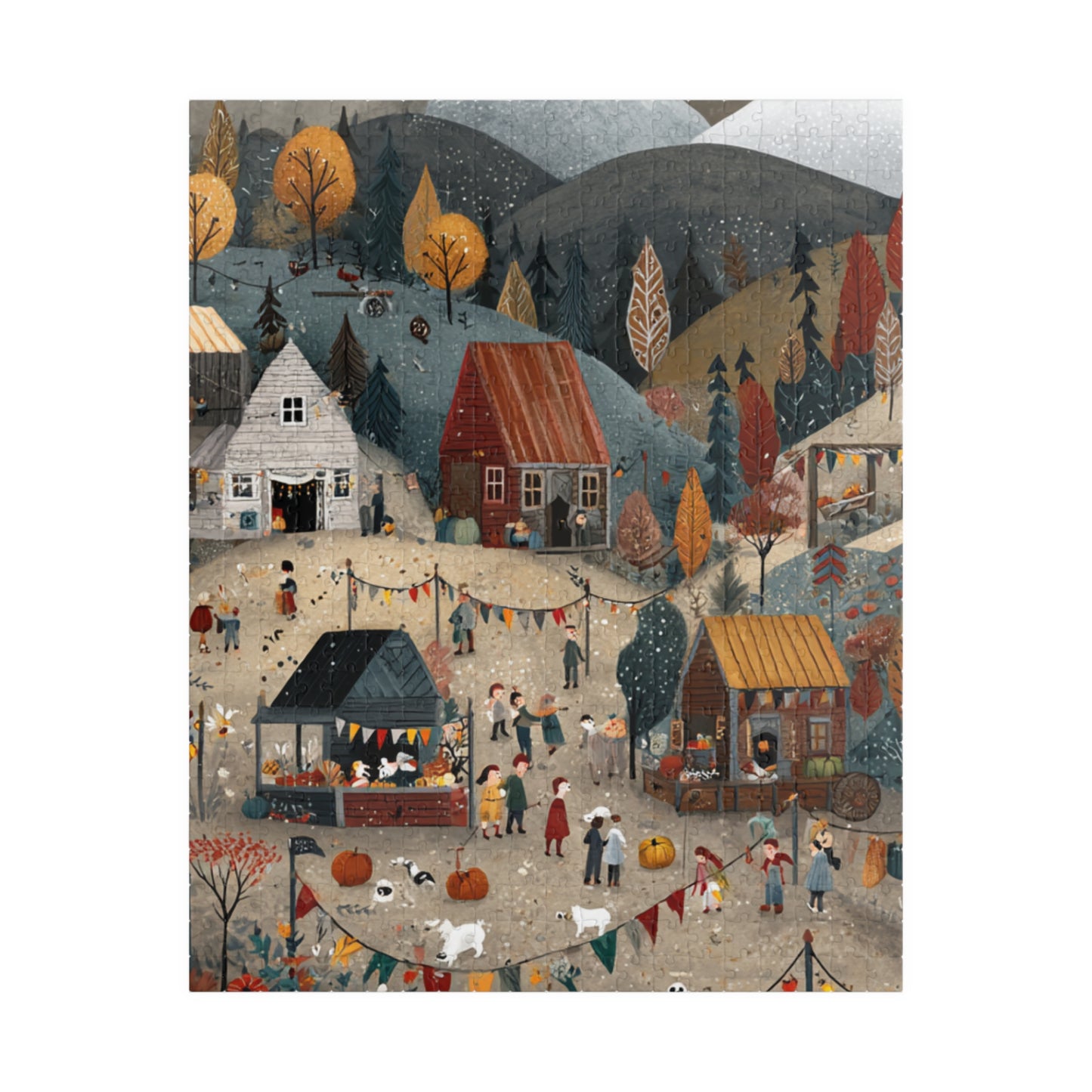 Autumn in a Countryside Village Puzzle | Scenic Fall Landscape | Cozy Autumn Jigsaw | Gift for Nature & Puzzle Lovers | Jazz N’ Coffee Puzzles
