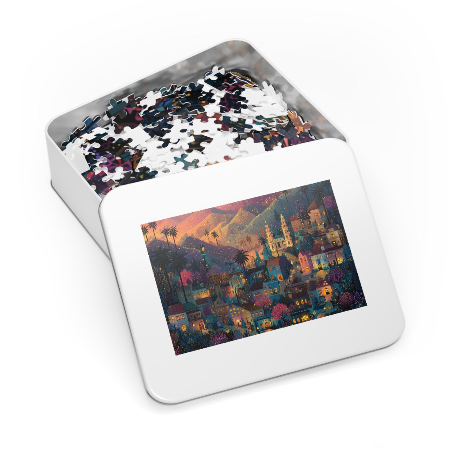 Los Angeles: The Magic of Hollywood Jigsaw Puzzle with Tin