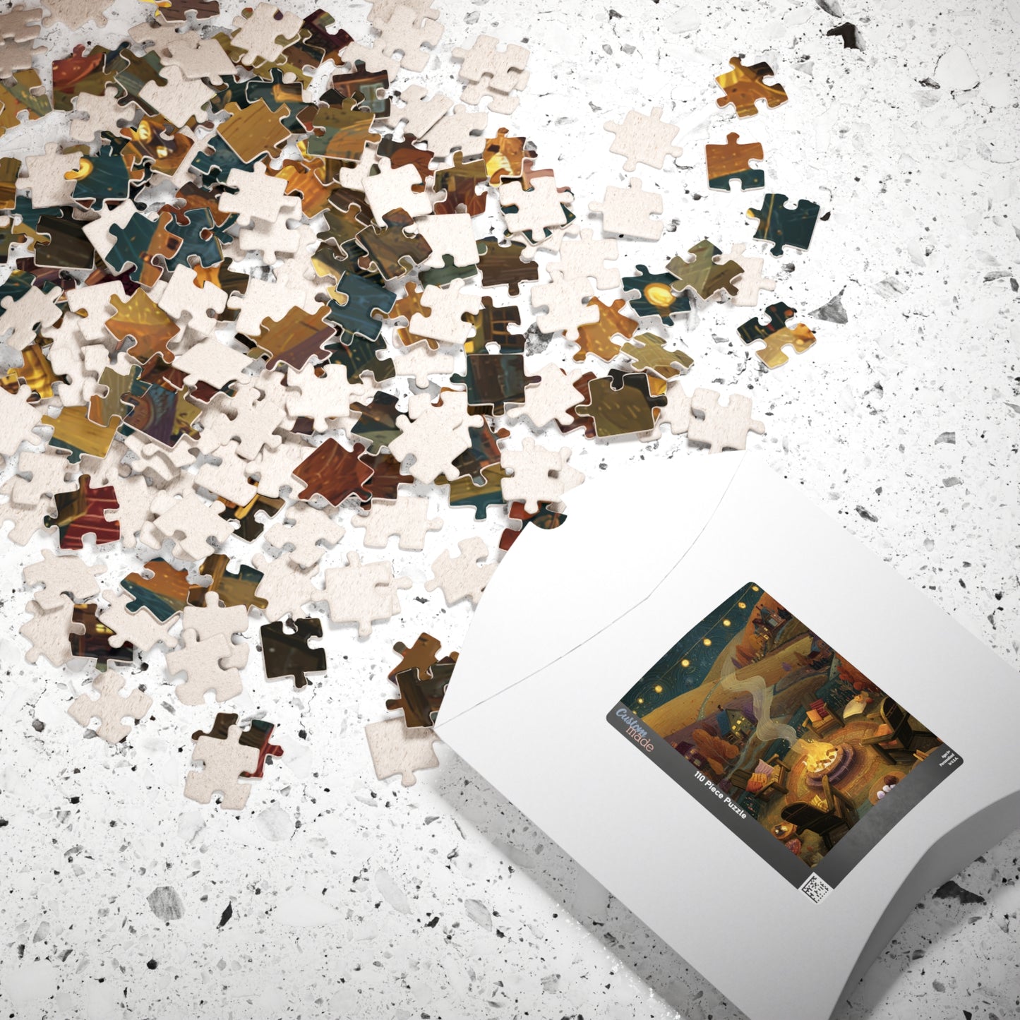 Cozy Countryside Evening Puzzle – Rustic Campfire Scene, Perfect Gift for Puzzle Lovers