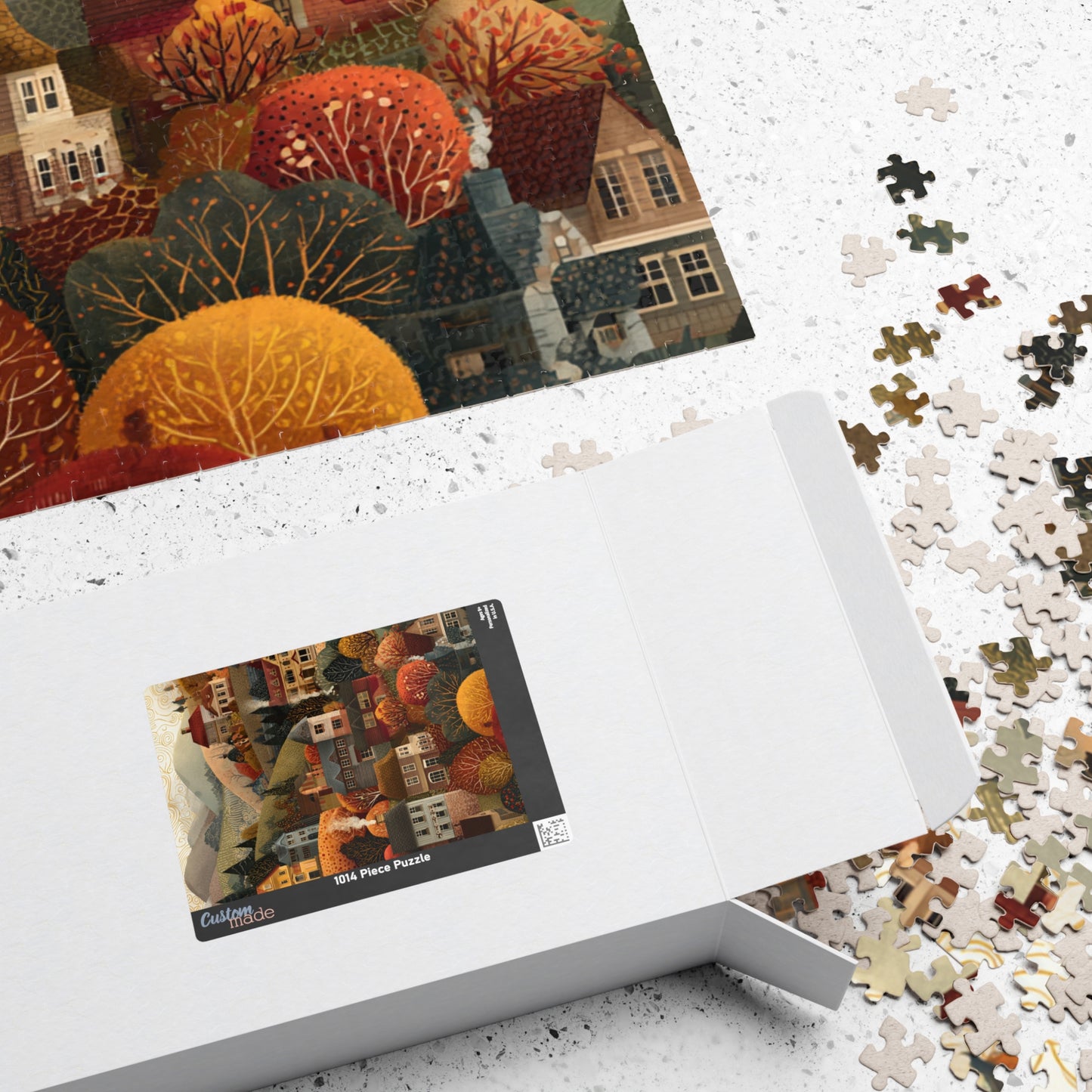 Autumn Village Jigsaw Puzzle — 110/252/520/1014-Piece Cozy Fall Landscape Puzzle