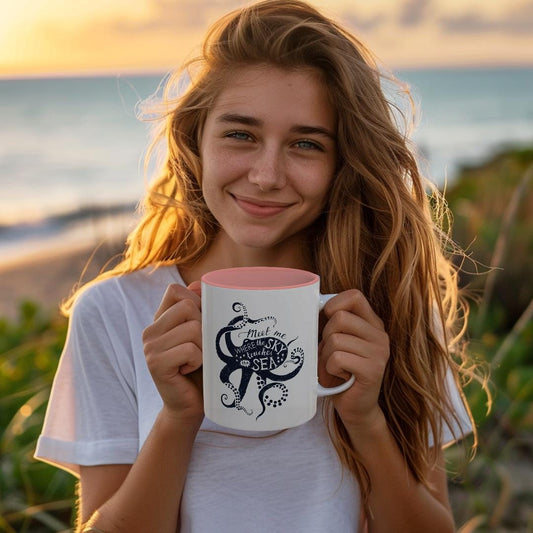 Artistic Octopus Coffee Mug | Ocean-Inspired Ceramic Tea Cup | Whimsical Sea Creature Accent Mug, 11oz & 15oz mugs | Gift for Octopus Lovers