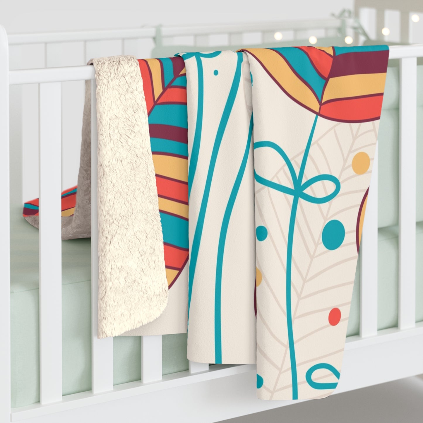 Colorful Leaf Sherpa Blanket | Cozy Fall Throw | Soft Plush Fleece | Warm Autumn Home Decor Gift | Jazz N’ Coffee Puzzles