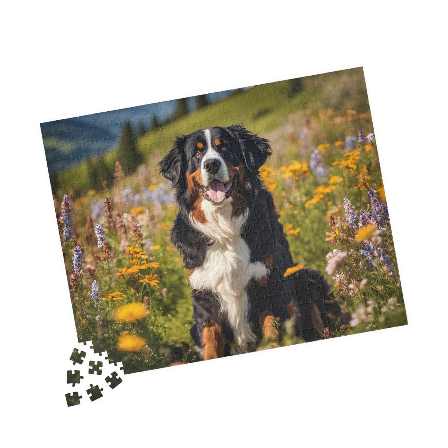 Blissful Bernese Mountain Dog Lover's Puzzle, Great Gift for Pet Owners, 110-1014 Piece Options