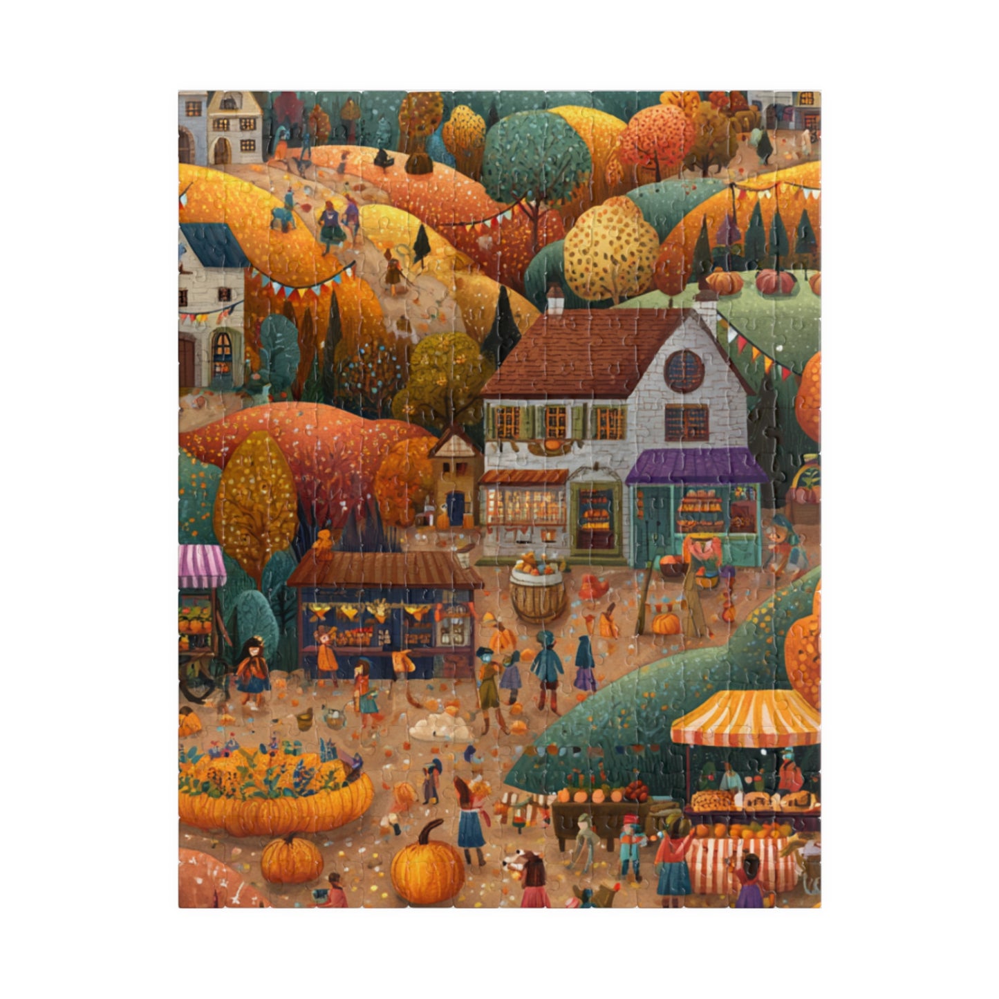 Fall Festival in the Countryside Puzzle | Charming Autumn Scene | Cozy Harvest Jigsaw | Gift for Autumn Lovers | Jazz N’ Coffee Puzzles