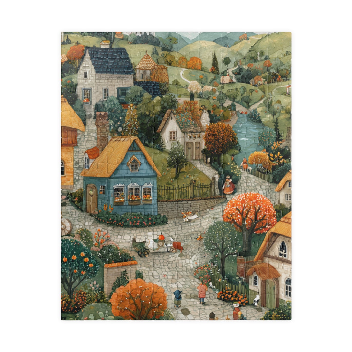 Cozy Village Countryside Jigsaw Puzzle — Autumn Scenic 110/252/520/1014 pc