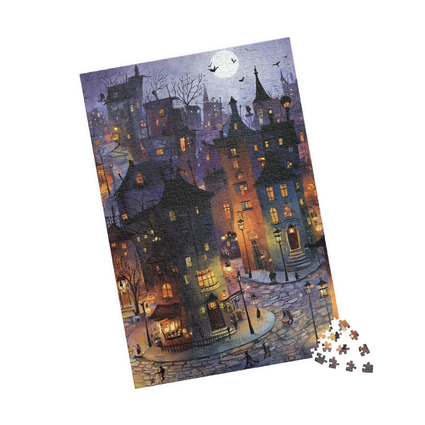 Spookington Village Puzzle Collection, Trick-or-Treaters & Creepy Halloween Village Jigsaw Puzzle, 110 | 252 | 520 | 1014-piece