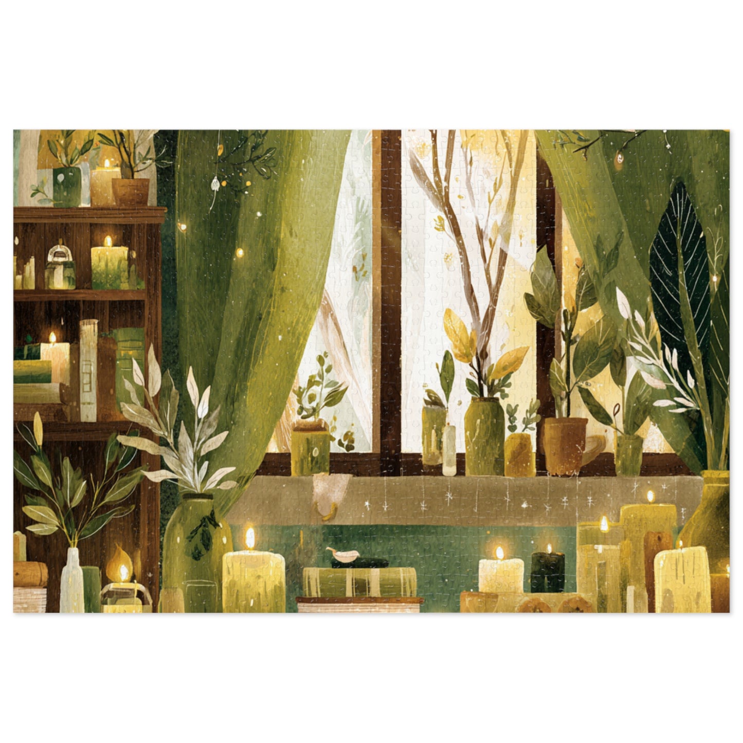 Botanical Candlelight Puzzle — 500‑Piece Jigsaw with Tin