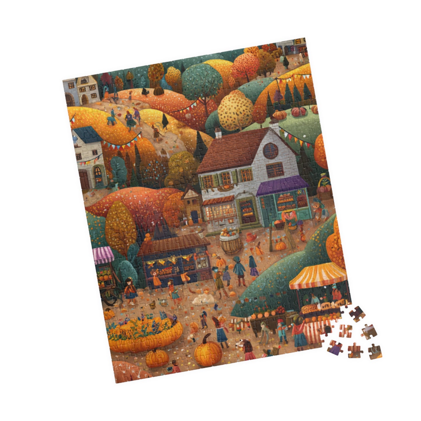 Fall Festival in the Countryside Puzzle | Charming Autumn Scene | Cozy Harvest Jigsaw | Gift for Autumn Lovers | Jazz N’ Coffee Puzzles