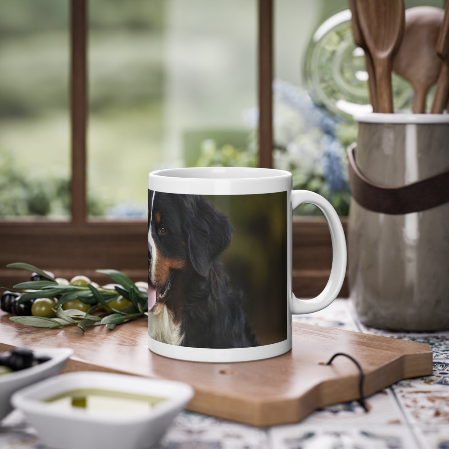 Bernese Mountain Dog Photo Mug – 11oz Coffee Cup for Dog Lovers