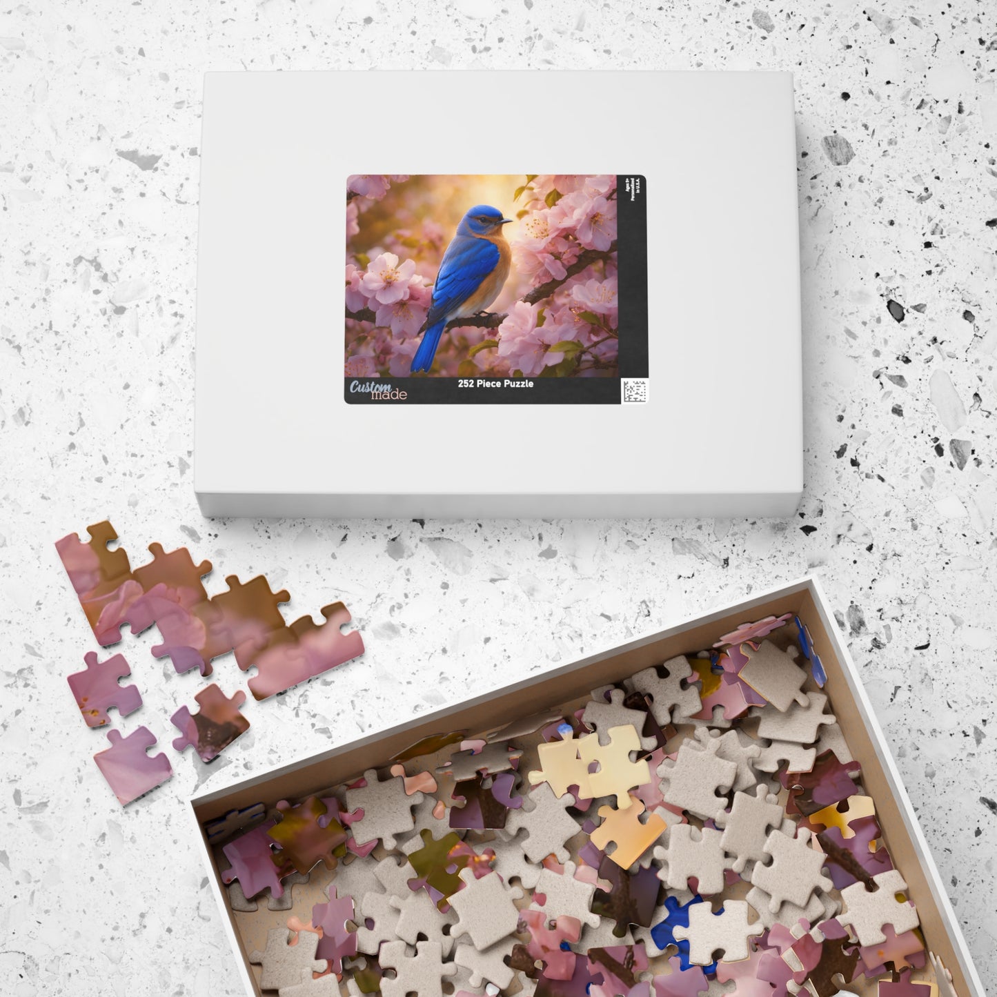 Serenity in Blue: Eastern Bluebird Puzzle  (110, 252, 520, 1014-piece)
