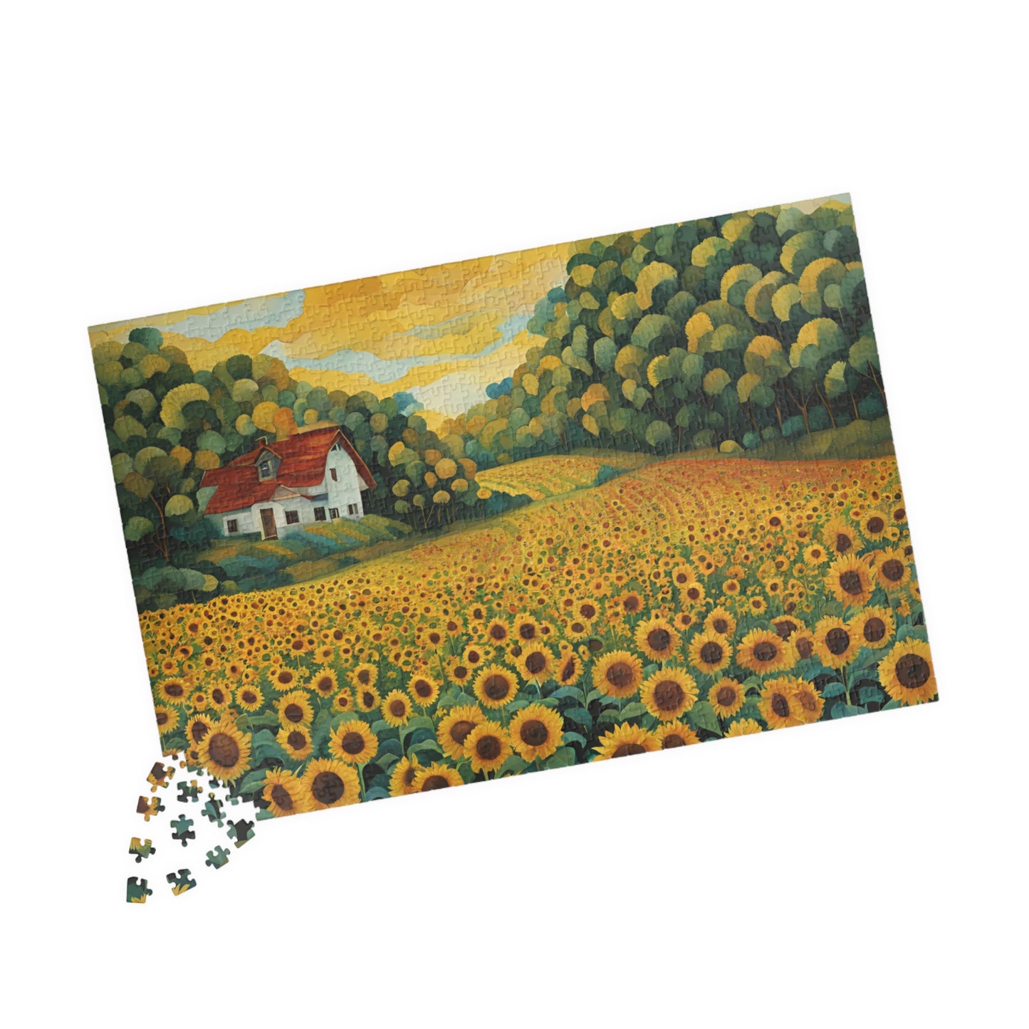 Sunflower Serenity A Countryside Escape Puzzle, 110, 252, 520, 1014-piece
