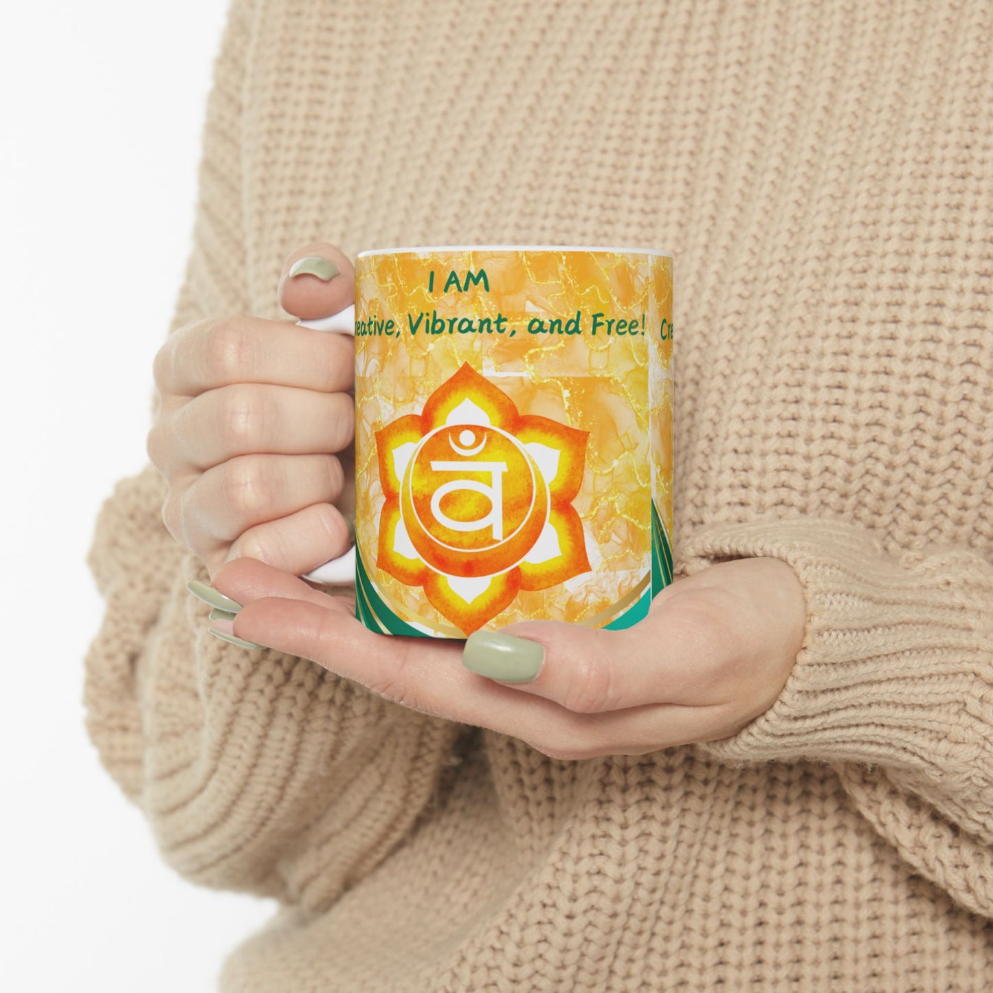 Sacral Chakra Mug, Ethereal Chakra Mug Collection, Creativity & Flow Coffee Mug,  11oz, 15oz, Spiritual Yoga Gift