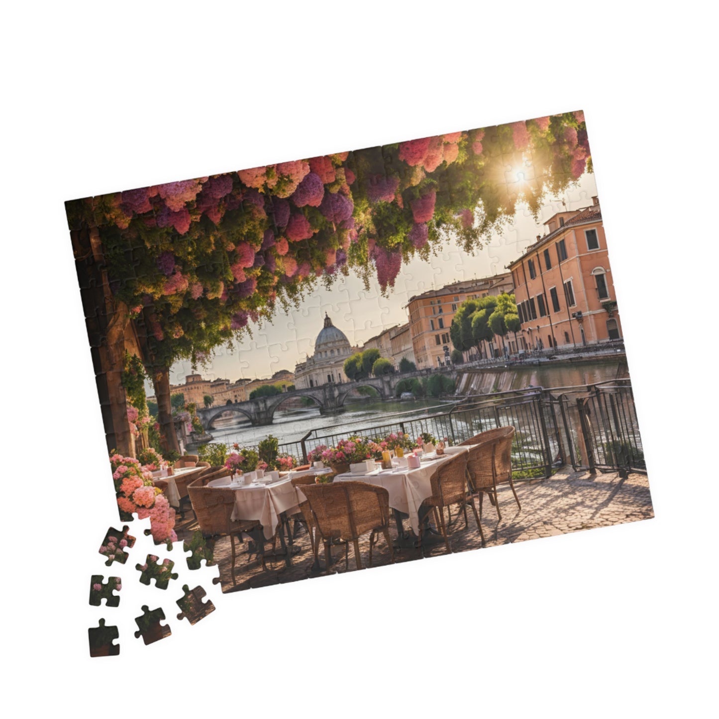 Charming Italian Restaurant Puzzle - 110, 252, 520, 1014-piece, Relaxing gift, Family fun, Perfect for puzzle lovers, Cozy