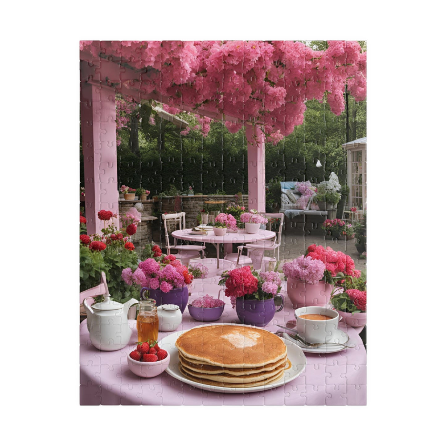 Pink Floral Café: Pancake Breakfast Bliss Puzzle - 110, 252, 520, 1014 Pieces