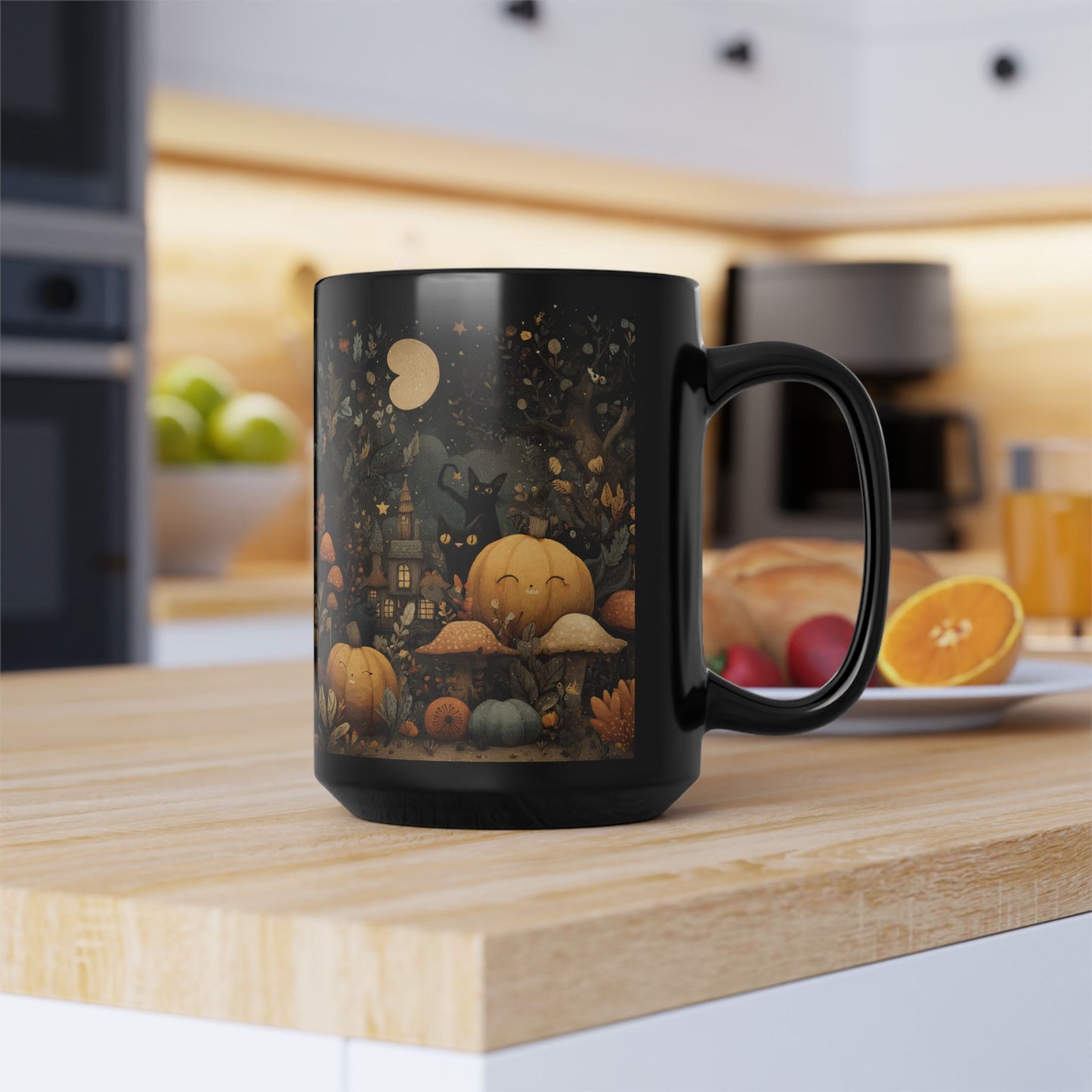 Whimsical Halloween Mug - Cozy Autumn Vibes, Perfect for Spooky Season, Cat Lover Gift, Fall Decor, Holiday Beverage Cup