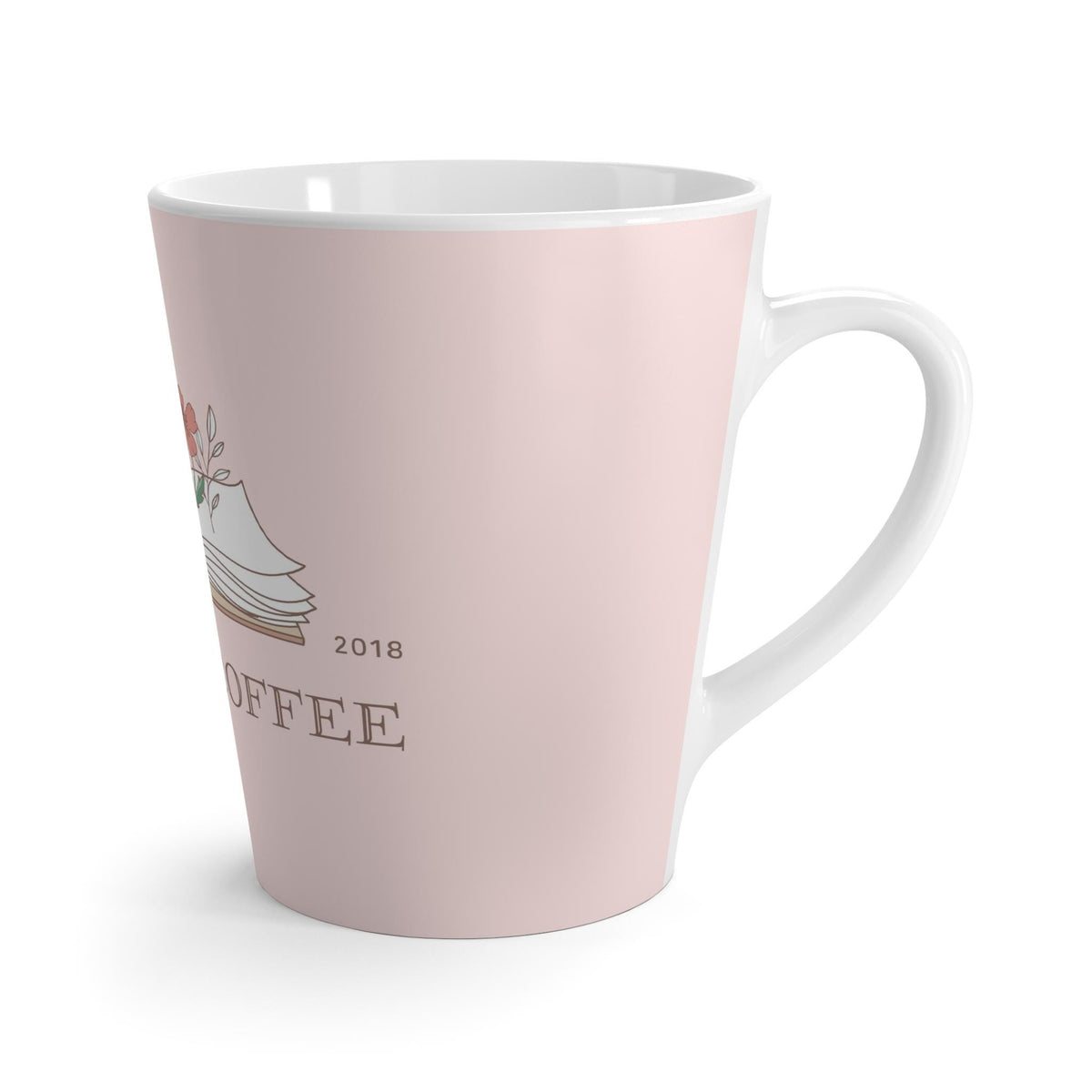 Charming Latte Mug for Book Lovers, Floral Coffee Cup, Perfect Gift for Readers, Cozy Decor, Tea Drinkware, Home & Office