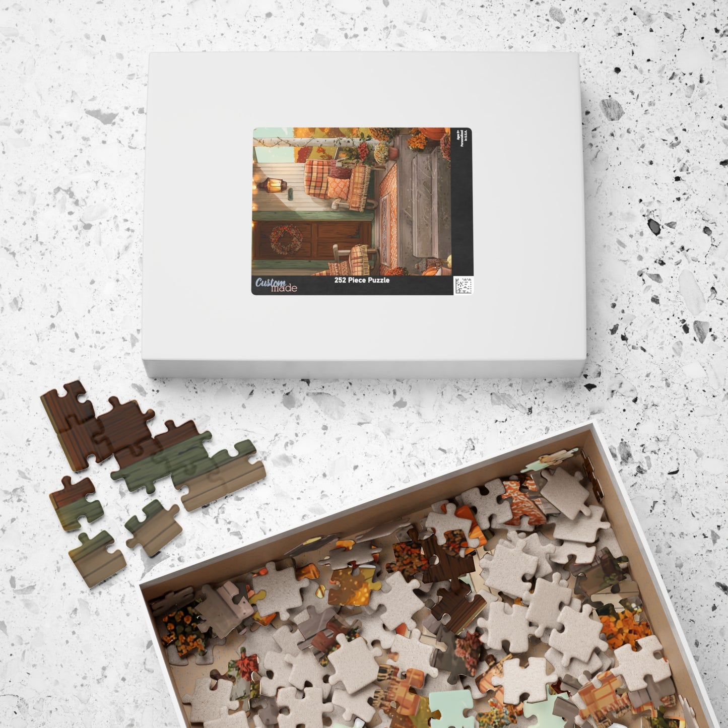 Autumn Porch Puzzle – Cozy Fall Front Porch Jigsaw (110/252/520/1014 pcs)