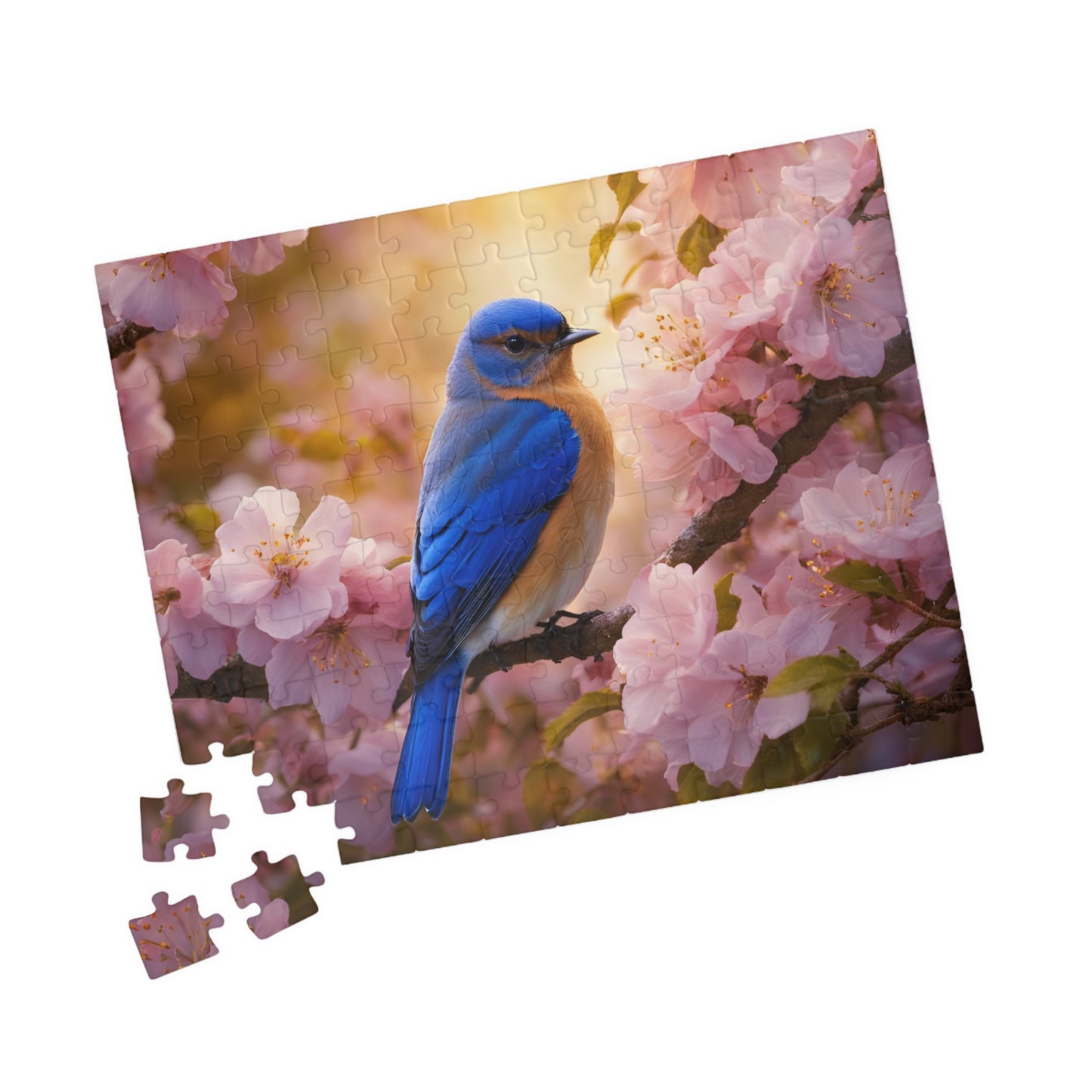 Serenity in Blue: Eastern Bluebird Puzzle  (110, 252, 520, 1014-piece)