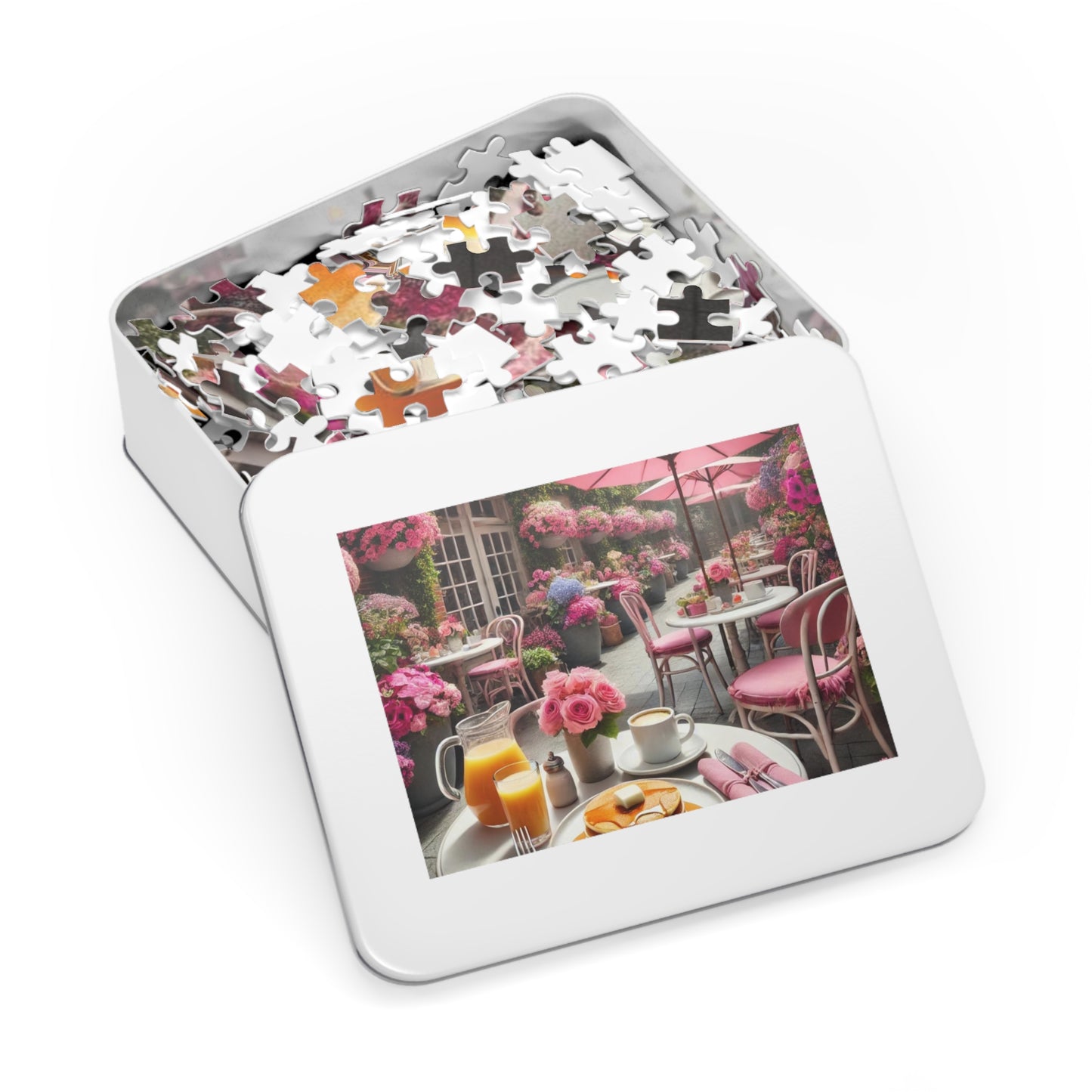 Blooming Café Bliss: Pancakes In Paradise- Jigsaw Puzzle