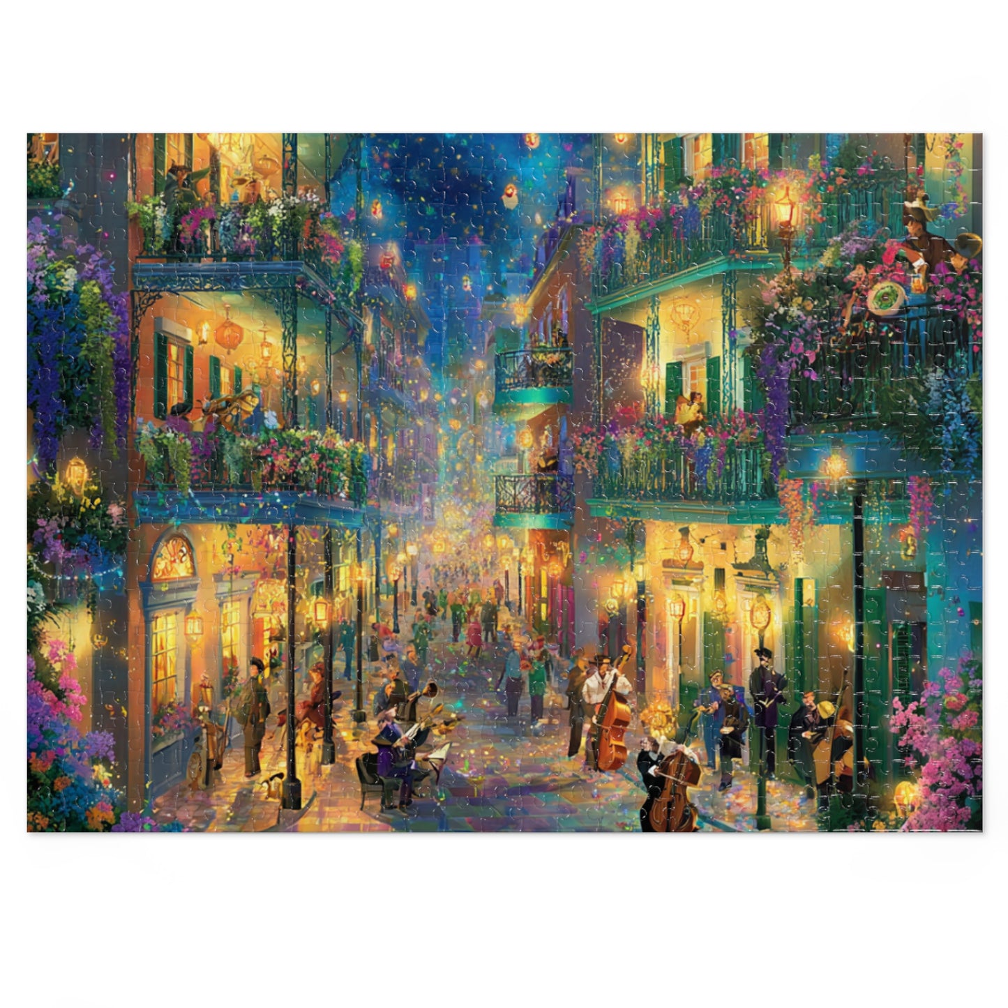 New Orleans Jazz on the Street Jigsaw Puzzle with Tin