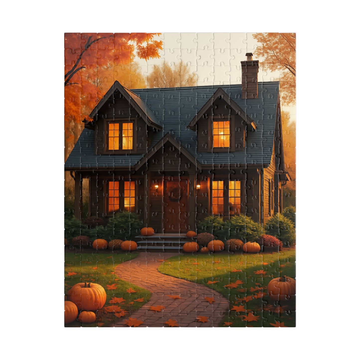 Autumn Cottage Jigsaw Puzzle – Cozy Pumpkin House 252/520/1014 pcs