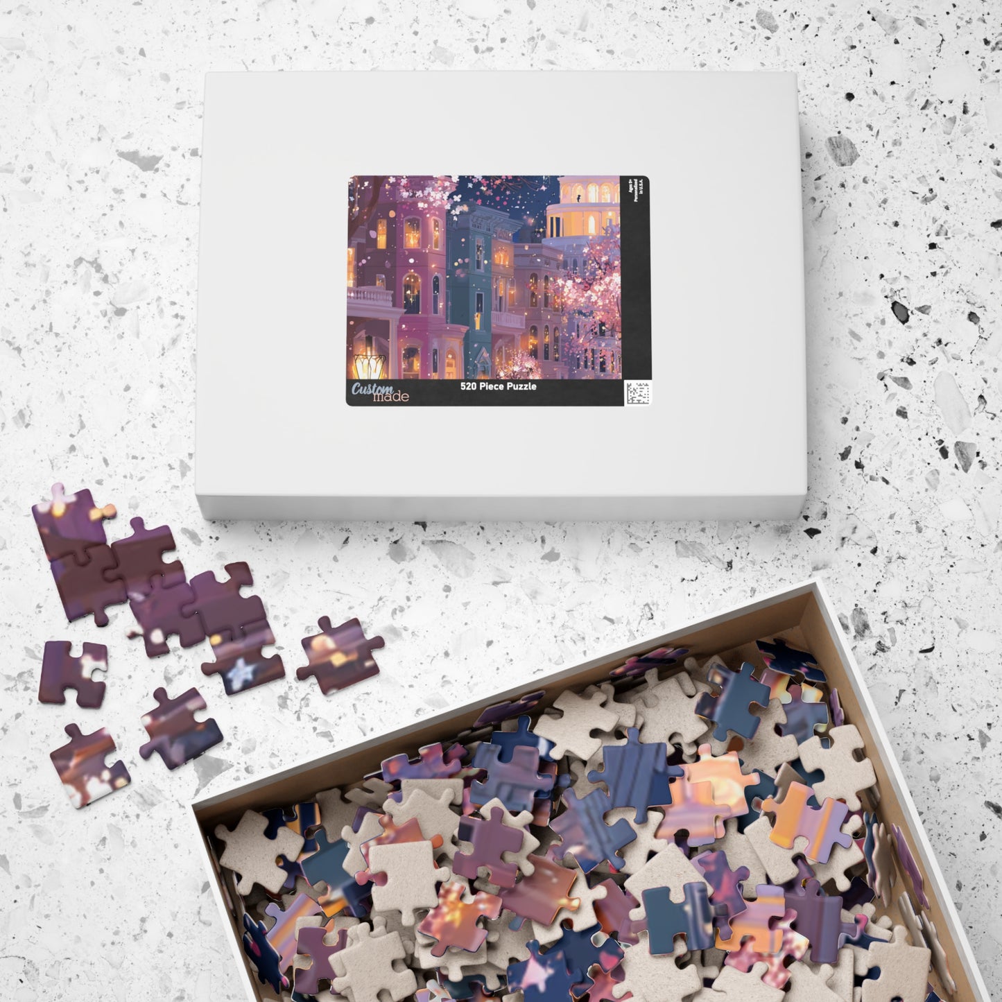 Washington DC Cherry Blossom Cityscape Puzzle — Scenic Nighttime Street 110–1014 Piece Jigsaw