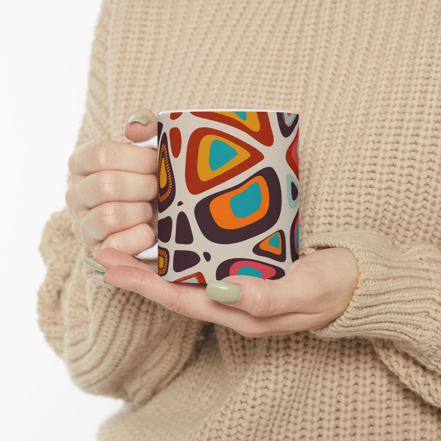 Retro 70s Mug, Groovy Vintage Inspired Coffee Mug, Boho Hippie Aesthetic, Funky Gift, 11oz and 15oz Mug