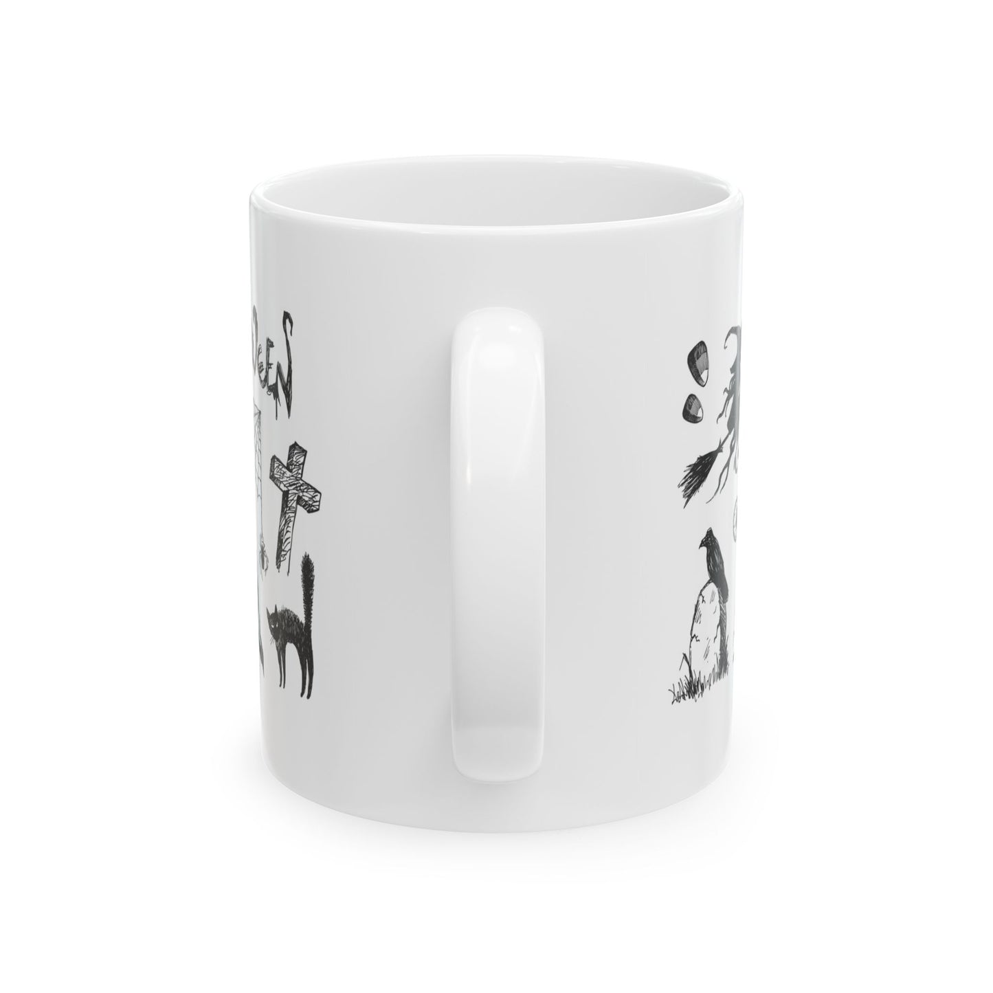 Halloween Ceramic Mug, Spooky Gift, Ghosts & Ghouls, 11oz 15oz, Fall Decor, Unique Halloween Mug