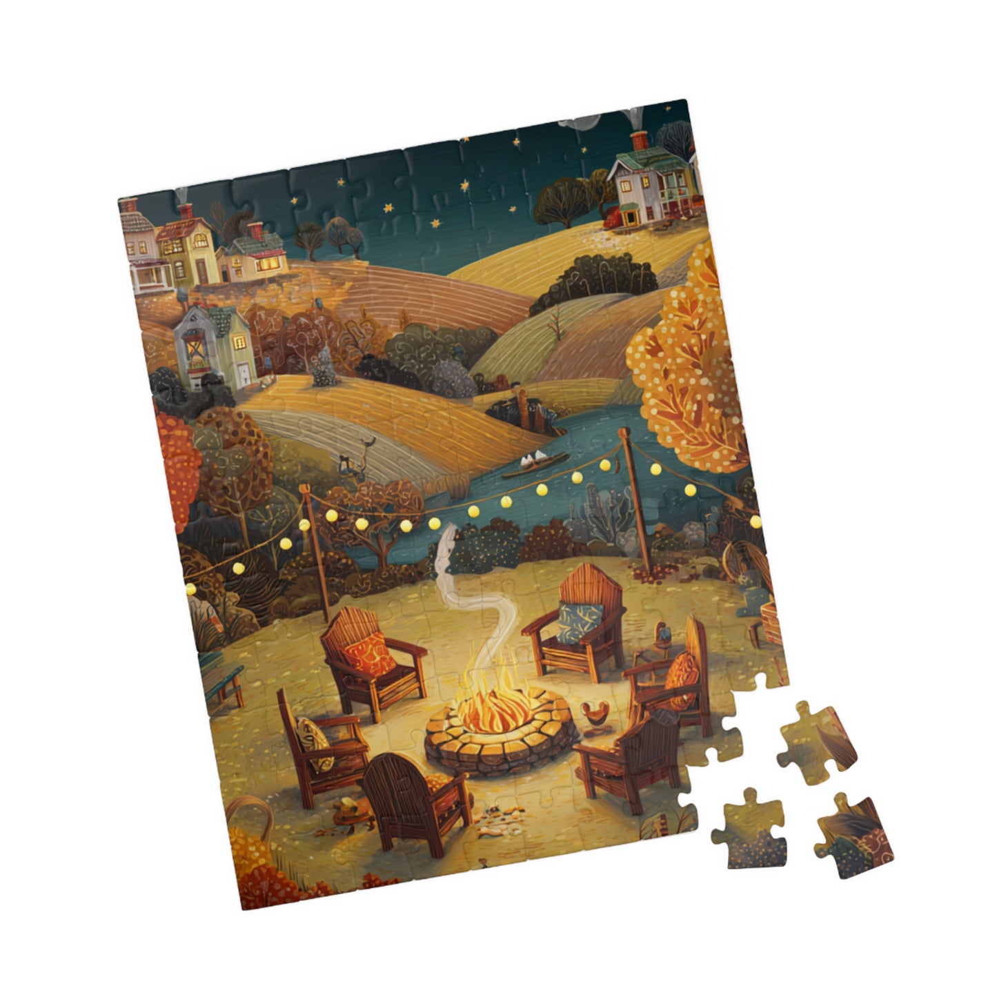 Cozy Campfire Puzzle | Family Game Night | Relaxing Nature Activity | Outdoor Gift for Adults & Teens | Jazz N’ Coffee Puzzles