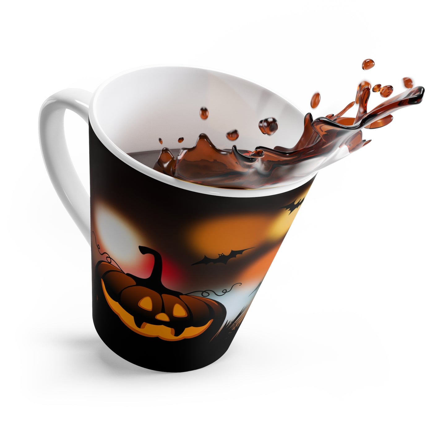 Halloween Pumpkin Latte Mug – Spooky Jack-O'-Lantern Coffee Cup