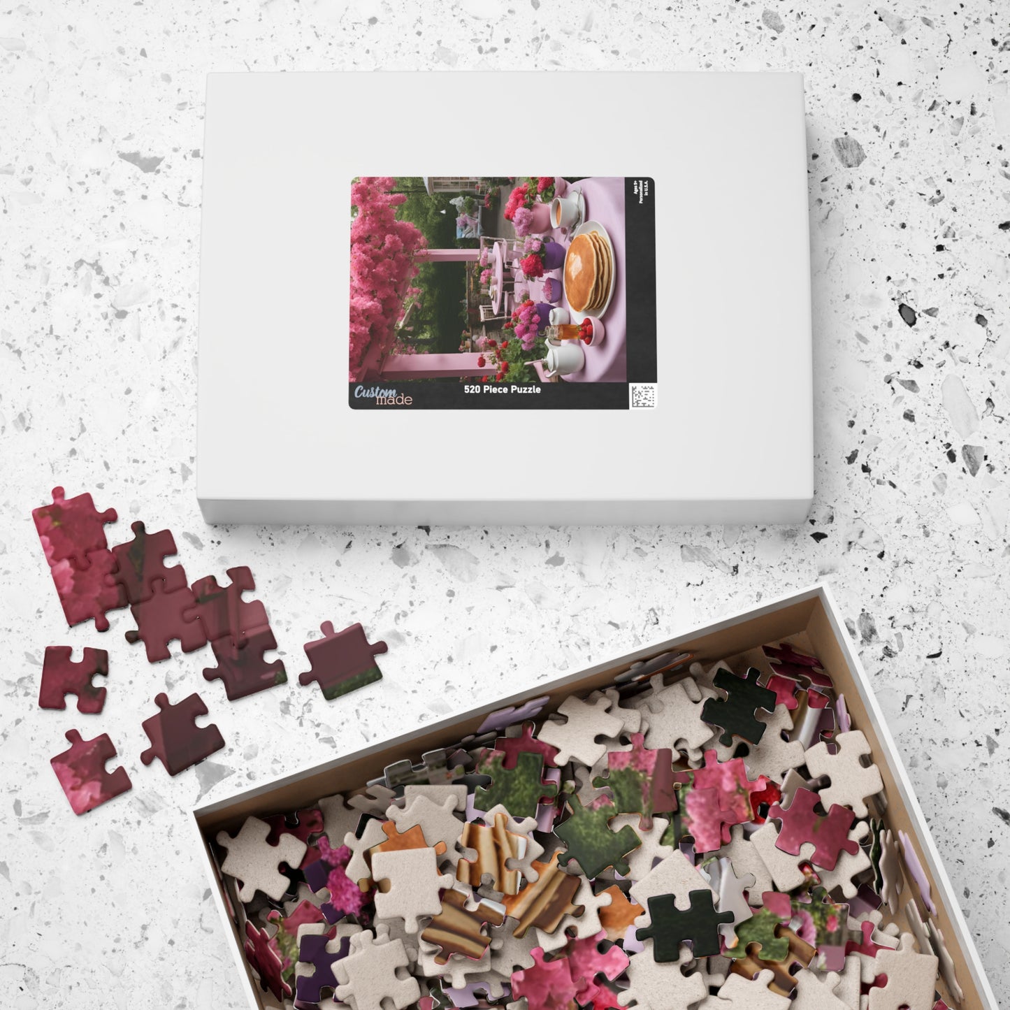 Pink Floral Café: Pancake Breakfast Bliss Puzzle - 110, 252, 520, 1014 Pieces
