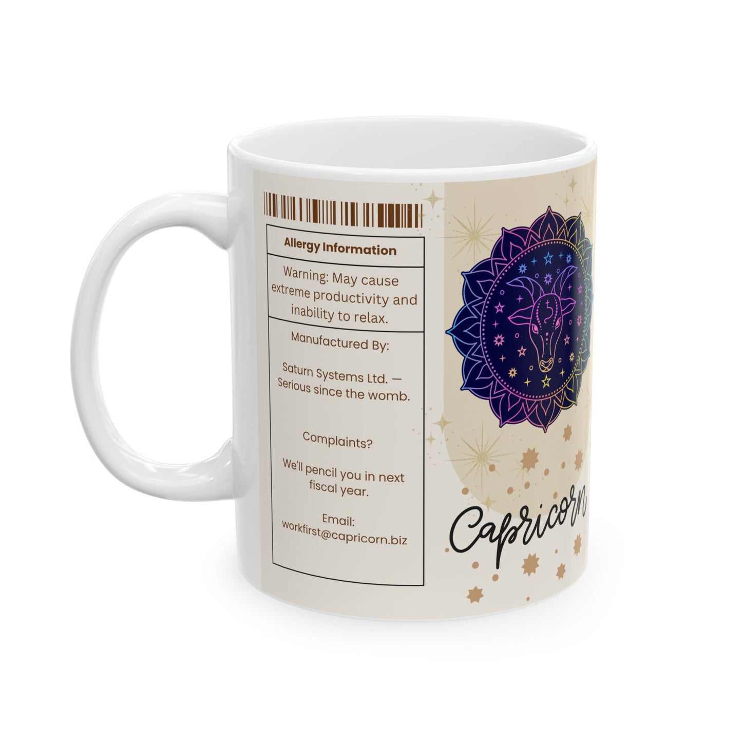 Capricorn Mug, Funny Astrology Gift, Horoscope Coffee Cup, Zodiac Ceramic Mug 11oz & 15oz, Birthday Gift for Capricorn, Astrology Lover Gift