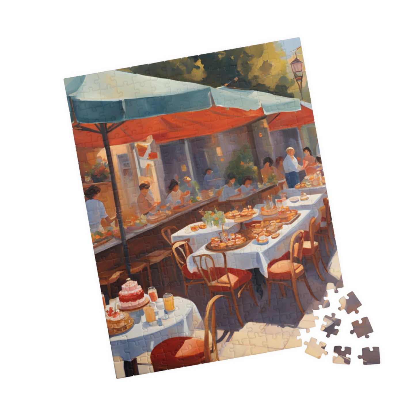 Summer Breeze at the Café: A Sunlit Escape Puzzle - 110, 252, 520, 1014 Pieces