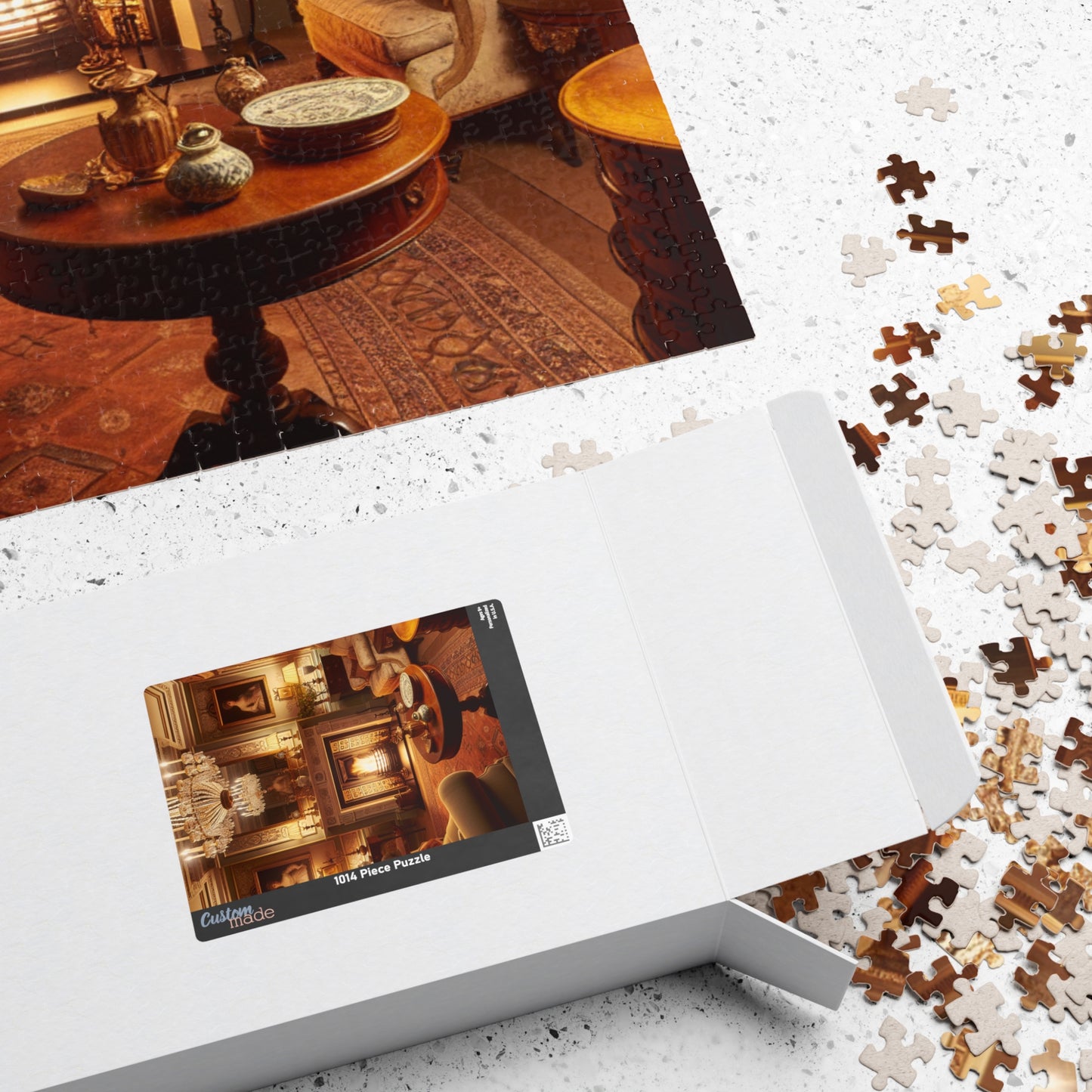 Cozy Comforts: A Living Room Retreat Puzzle (110 to 1014-Piece Options)