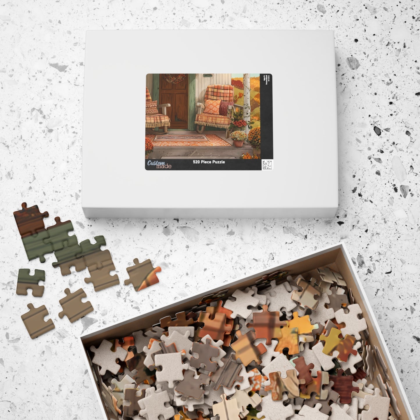 Autumn Porch Puzzle – Cozy Fall Front Porch Jigsaw (110/252/520/1014 pcs)