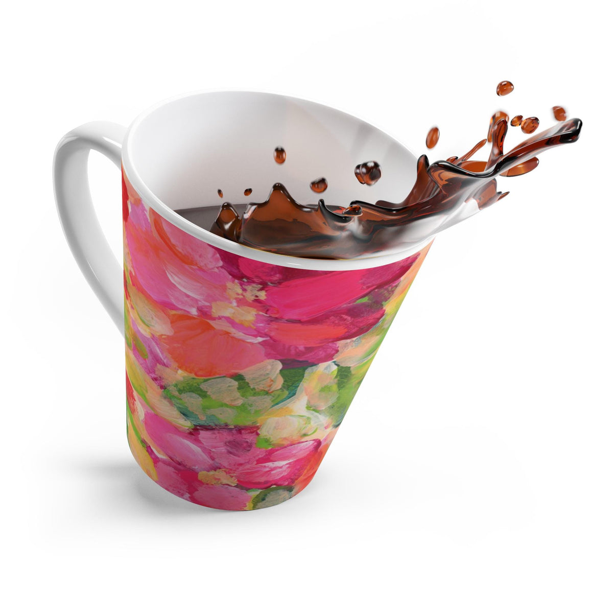 Floral Latte Mug | Vibrant Coffee Cup for Spring, Mother's Day Gift, Home Decor, Tea Lover, Art Inspired